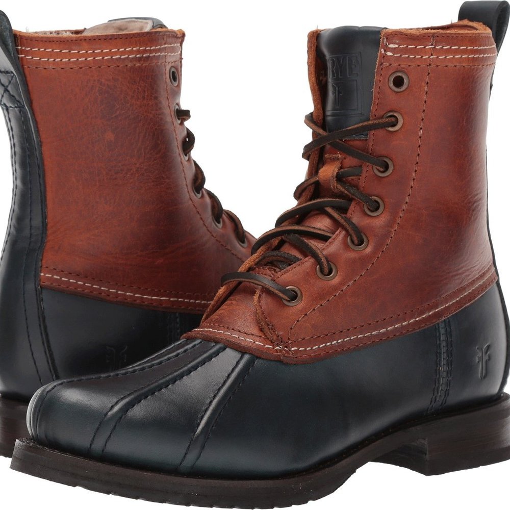 NEW Frye $398 Veronica Shearling Duck Boot  - NAVY
